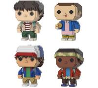 Figurines - FUNKO - STRANGER THINGS PACK 4 FIGURINES POP! - 9 cm - 8 Bit - Présentoir décoratif