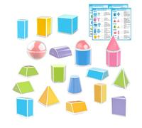 Figurines géométriques pour la salle de classe - 20 pièces STEM Perspective éducative d'apprentissage | Formes géométriques mathématiques scolaires, pour éducation démonstration jeu activité école
