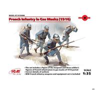 ICM 35696 Figurine French Infantry dans Masques gaz 1918 "