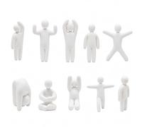 Figurines imprimées 3D, ensemble de figurines lisses multi-poses, 10 pièces | Figurine imprimée en 3D en blanc, idéale pour les projets de peinture à faire soi-même, parfaite pour les amateurs et la