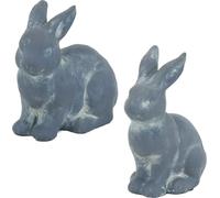 Figurines Lapin Gris - 2 pièces - Pierre - 17 et 20 cm