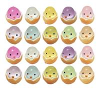 Figurines Lumineuses De Petits Poussins, 20 Mini Figurines De Poussins De Pâques En Résine, Accessoires De Jardin Féerique Miniatures, Œuf De Nouveau-né Miniature Pour Paysage De Mousse À Faire