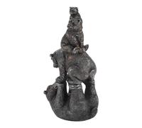 Figurines Mignonnes de la des Ours, Statue de la des Ours, Figurine en résine empilée avec mère, Papa et 2 Chiots, Figurine de Table pour décoration de la Maison, Statue d'un
