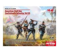 Figurines militaires : Infanterie confédérée de la guerre civile américaine Set 2 ICM