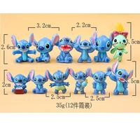 Figurines - Mini figurines Stitch - Lot de 12 - Multicolore - 3 cm - Disney