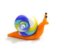Figurines miniatures d'escargot en verre de Murano faites à la main ornements Collection artisanale d'animaux mignons décor de jardin à la maison cadeaux de nouvel an for les enfants ( Color : Orange