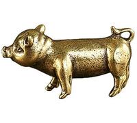 Figurines miniatures en forme de cochon rétro en laiton - Décoration de bureau - En métal et cuivre - Pour goûter et animaux domestiques, Cuivre Laiton Métal, Autres pierres précieuses
