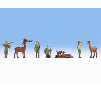 Figurines Noch Tt 45731 : Chasse, 4 Jäger Avec 3 Animaux Sauvages