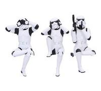 Nemesis Now - Trois figurines Stormtrooper assises 11 cm, résine blanche, officielle