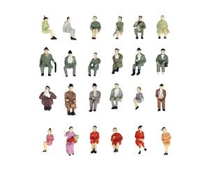 ＡＷＨＡＯ Figurines Peintes à L'échelle O, 24 Pièces, 1/87, Petites Personnes Assises pour Mise en Page Miniature