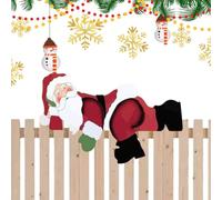 Figurines Père Noël Décoration Mignonne De Clôture Père Noël Jardin Panneau | Décoration Clôture Père Noël Curieux Pour Maison Extérieur Pelouse Fêtes Jardin Terrasse Cour Porche Entrée de