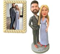 Figurines personnalisées de couple Bobbleheads personnalisées, corps entier fait à la main, figurine de poupée sculptée à partir de l'image, 2 personnes, haute similarité