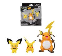 Figurines Pokémon Bandai - Pack évolution Pichu, Pikachu et Raichu