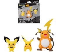 Figurines Pokémon Bandai - Pack évolution Pichu, Pikachu et Raichu