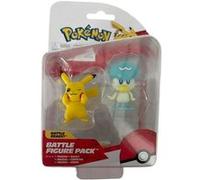 Pokémon – Pack 2 figurines de combat Pikachu & Coiffeton – 5 cm – Détails authentiques