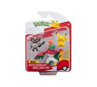 Figurines Pokémon de bataille Pikachu, Perrserker et Hawlucha