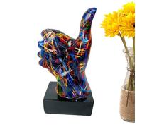 Figurines Pouces Colorées - Figurine Décorative Signe De | Statue En Résine À La Main, Sculpture De Table De Signe D'action, Figurines De Doigt Colorées Avec Geste De G