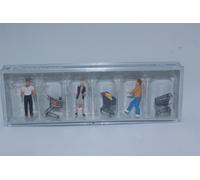 Figurines Preiser 10488 Clients Avec Chariot De Courses 1:87 H0 NEUF Dans L'OVP