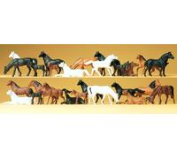 Figurines Preiser H0 (14407): 26 Chevaux