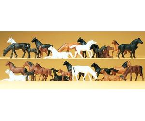 Figurines Preiser H0 (14407): 26 Chevaux