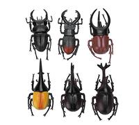 Figurines Réalistes, Scultures d'Insectes, 6 Pièces, Accessoires Faux pour Décoration de Jardin, Sculptures Réalistes de Coléoptères Noirs, pour Jardin, Terrasse, Balcon, et Cour