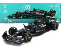 FIGURINES RUSSELL BURAGO 1/24 MERCEDES GP F1 W14 AVEC VITRINE MODÈLE STATIQUE