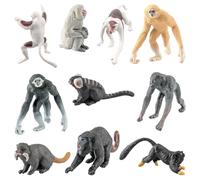 Figurines Singe | Jouet Singe | Animaux De La Jungle Sin-ge Jouet Ensemble Inclus Chimpanzé Mandrill Gibbons |Décorations De Gâteau Cadeau D'anniversaire, Modèle De Sin-ge Animal De Simulation (10PCS)