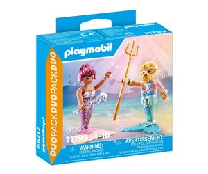 Figurines Sirène et Triton avec Sceptre et Trident - Ensemble Magique