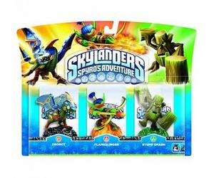 Figurines Skylanders : Spyro's Adventure - Drobot + Flameslinger + Stump Smash