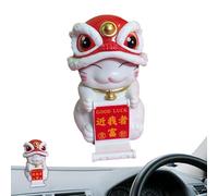 Figurines solaires dansantes | Lion dansant chinois solaire | Statues amusantes de balançoire de bureau, décoration de tableau de bord de voiture, figurines de tableau de bord pour décoration de