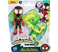 Figurines Spidey and His Amazing Friends Dino Webs Miles Spin Morales et Marvel s Electrosaurus