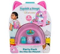 Jazwares Squish-a-Longs Ensemble de jeux Pack voyage Série 1 — 3 mini 2,5 cm, 9 meubles