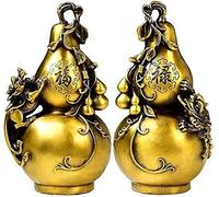 Figurines Statue Chinoise WU Lou/Hu Lu Ornement Chinois Ornements avec Sculpture Pi XIU Money Frog Sculpture Home Decoration Good Luck Attirer la Richesse 506 (Couleur: Set)