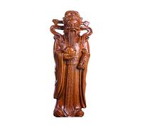Figurines, Statues/Ornements Feng Shui, Décor Statue du Dieu de la Richesse en Acajou-Décoration Statue de Bouddha du Dieu de la Fortune Sculpture Artisanale Unique et Magnifique Cadeau du