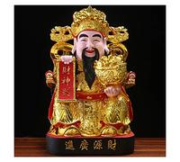 Figurines, Statues/Ornements Feng Shui, Statue du Dieu de la Richesse - Statue de Bouddha Porte-Bonheur en résine dorée Décoration de Table pour la Maison ou Le Bureau Statue du Dieu de la