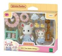 Figurines Sylvanian Families Le bain des frères Souris Marshmallow Multicolore E