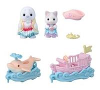 Figurines Sylvanian Families Le petit train de la mer Multicolore E
