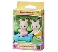 Sylvanian Families Figurines Les jumeaux Lapin Chocolat Marron avec locomotive