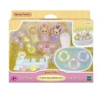 Sylvanian Families – Figurines miniatures – 5707 Les triplés Lapin Crème et accessoires de bain