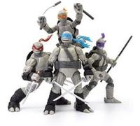 Figurines Tortues Ninja Noir & Blanc Pack de 4 figurines Raphaël, Léonard, Michel-Ange et Donatello 13 cm Multicolore G