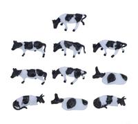 Figurines Vaches Peintes Plastique Échelle HO 1:87 | 10 , échelle 1:87 HO, design réaliste, plastique , et blanc