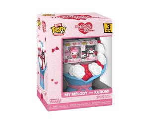 Figurines vinyle Funko Bitty Pop Bouquet Sanrio Valentines My Melody & Kuromi Pack 2 mini 2,3 cm Bouquet 10,9 cm Rose
