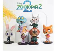 Figurines Zootopia 2 - Lot de 6 personnages - Judy Hopps, Nick Wilde et personnages du film - Figurines Disney