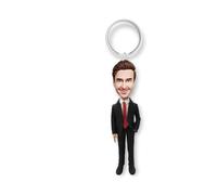 Figurinivque Porte-clés Bobblehead personnalisé, porte-clés tête pompon personnalisé, design de couple, 10 cm, Porte-clés 7