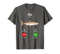 Fih Calling Remind me Message Decline Accept Phone Call Fish T-Shirt