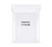 FIHODONE 100 Pièces Sachet Plastique Transparent,Sachets Plastiques Refermables,Sachet Zip Pochon Plastique,Convient pour Semences, Bijoux,Biscuit,Bonbon (7x 10cm)
