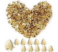 FIHODONE 200 Pièces Attache Parisienne,Type de Coeur La Couleur d'or Mini Brads pour Papier Scrapbooking,Attaches Parisiennes Hauteur 10 mm x Largeur 8 mm