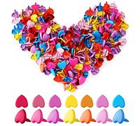 FIHODONE 200 Pièces Attache Parisienne,Type de Coeur Multicolore Mini Brads pour Papier Scrapbooking,Attaches Parisiennes Hauteur 10 mm x Largeur 8 mm