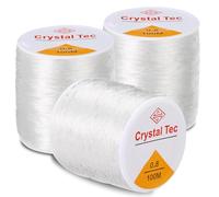 FIHODONE 3 Pièces Fil Elastique pour Bracelet Resistant, Fil Elastique Bracelet Transparent 0,8mm, Fil pour Bracelet Perle Durable, Fil Bracelet pour Fabrication de Bijoux DIY Artisanat (100m/Bobine)