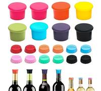 FIHODONE Lot de 20 Bouchons en Silicone Universels pour Bouteilles de Bière et Vin, Réutilisables, en Forme de Couronne pour Bière, Jus et Verre